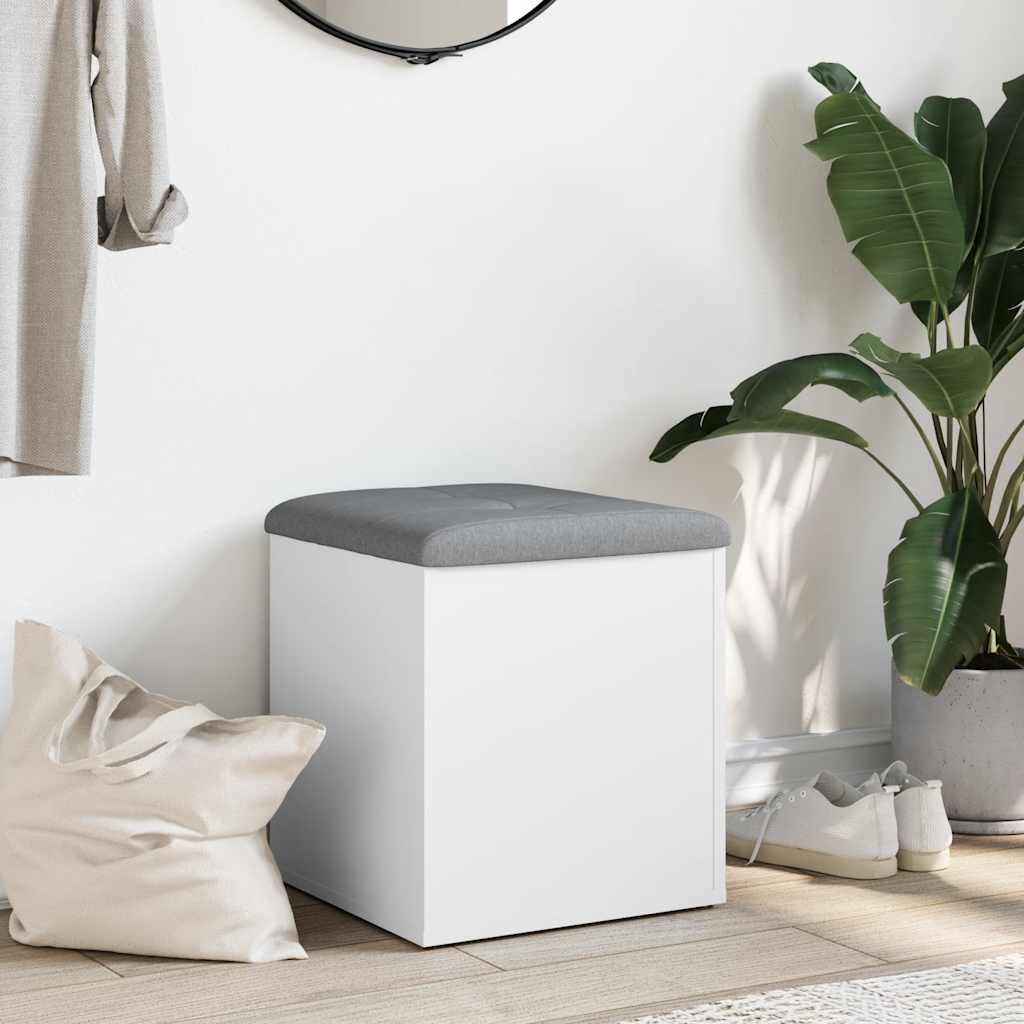 Banco de arrumação branco 42x42x45 cm madeira projetada