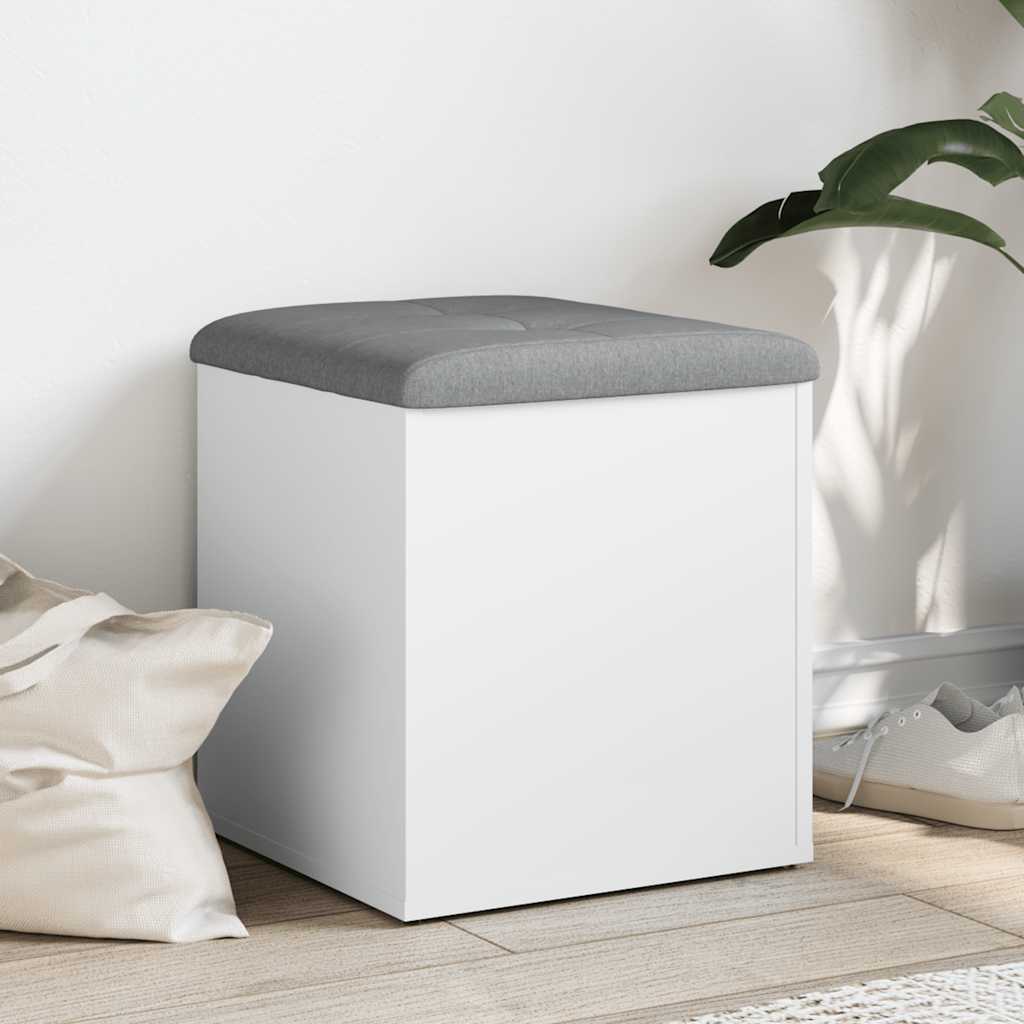 Banco de arrumação branco 42x42x45 cm madeira projetada