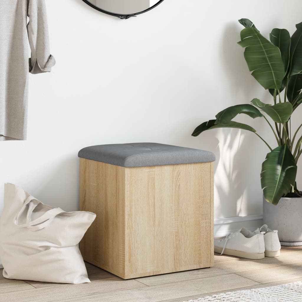 Banco de arrumação Carvalho Sonoma 42x42x45 cm Madeira engenheirada