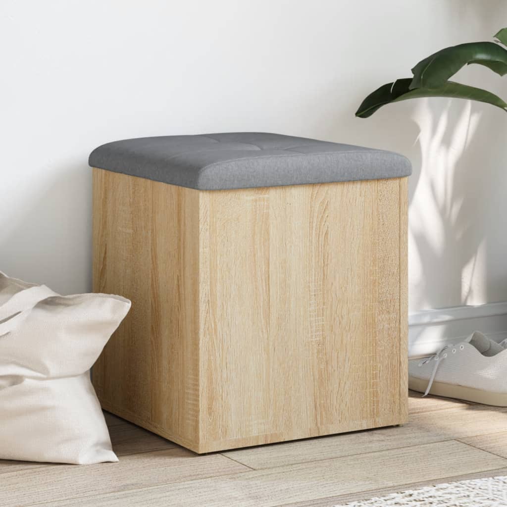 Banco de arrumação Carvalho Sonoma 42x42x45 cm Madeira engenheirada