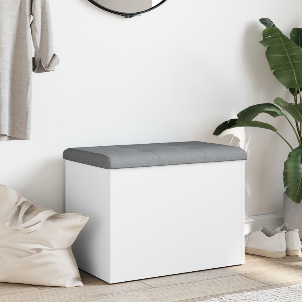 Banco de arrumação branco 62x42x45 cm madeira projetada