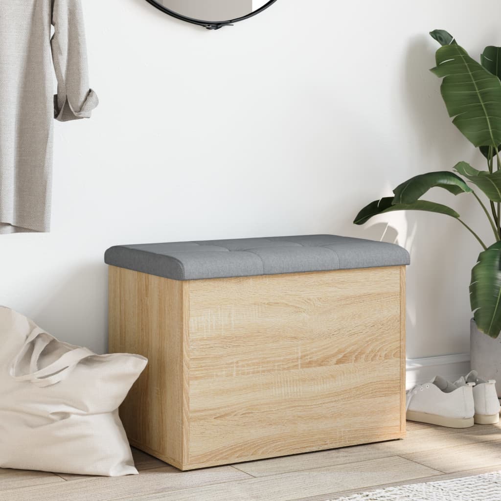Banco de arrumação Carvalho Sonoma 62x42x45 cm Madeira engenheirada