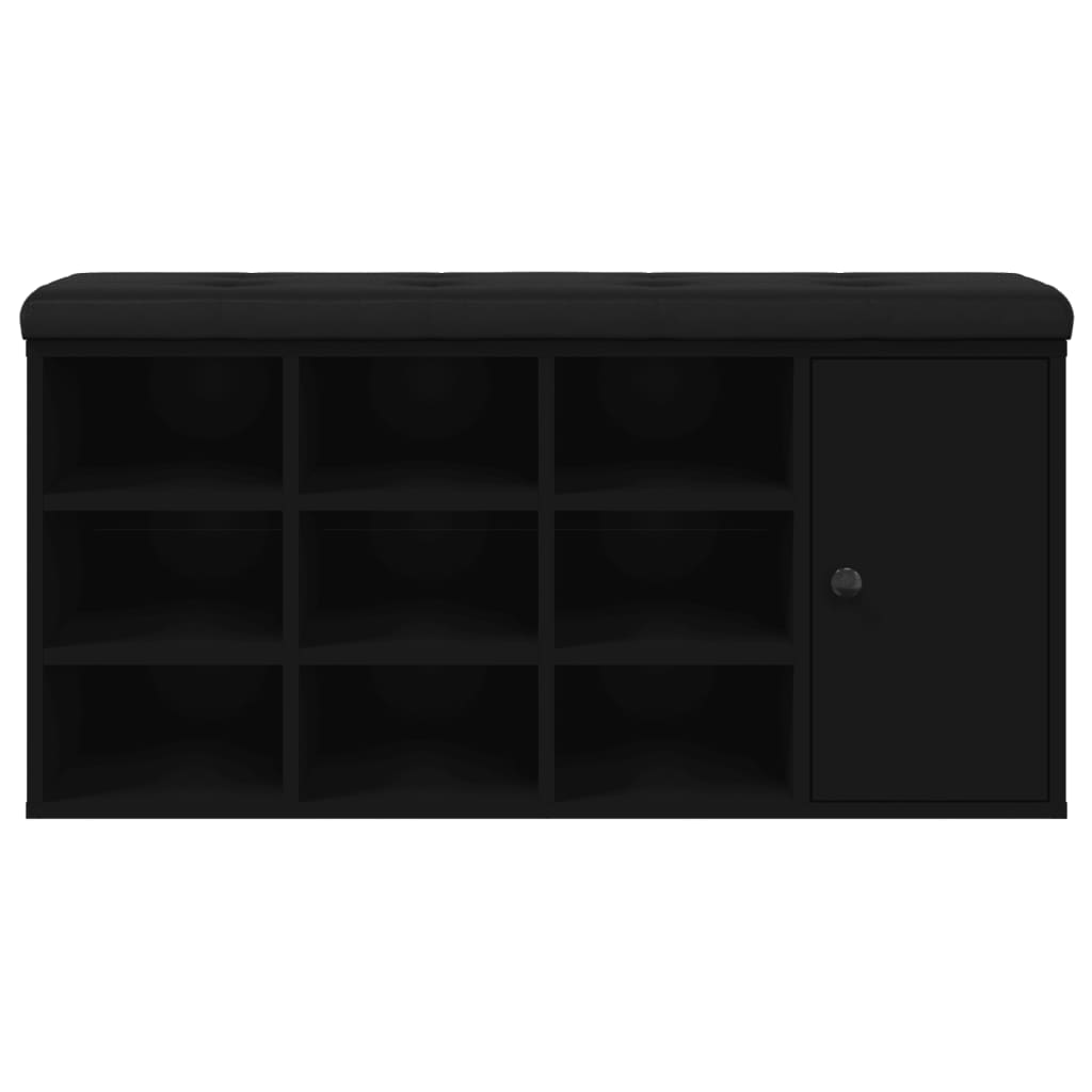 Banco sapateira 102x32x50 cm derivados de madeira preto