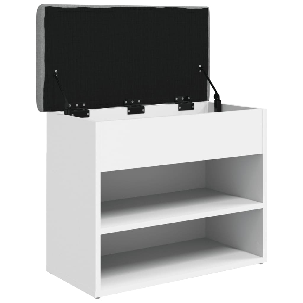 Banco para sapatos branco 62x32x50 cm madeira projetada