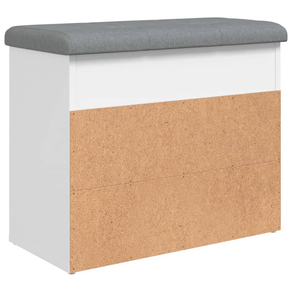 Banco para sapatos branco 62x32x50 cm madeira projetada