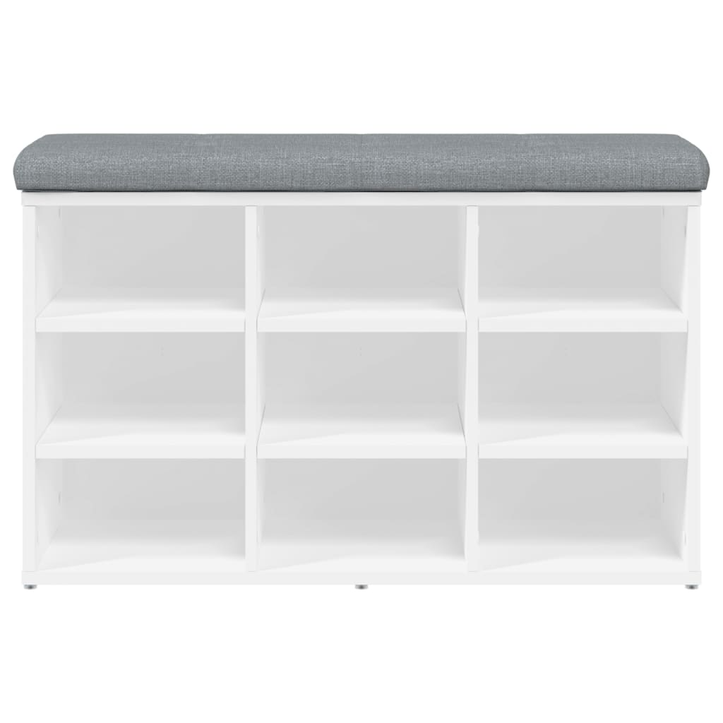 Banco para sapatos branco 82x32x50 cm madeira projetada