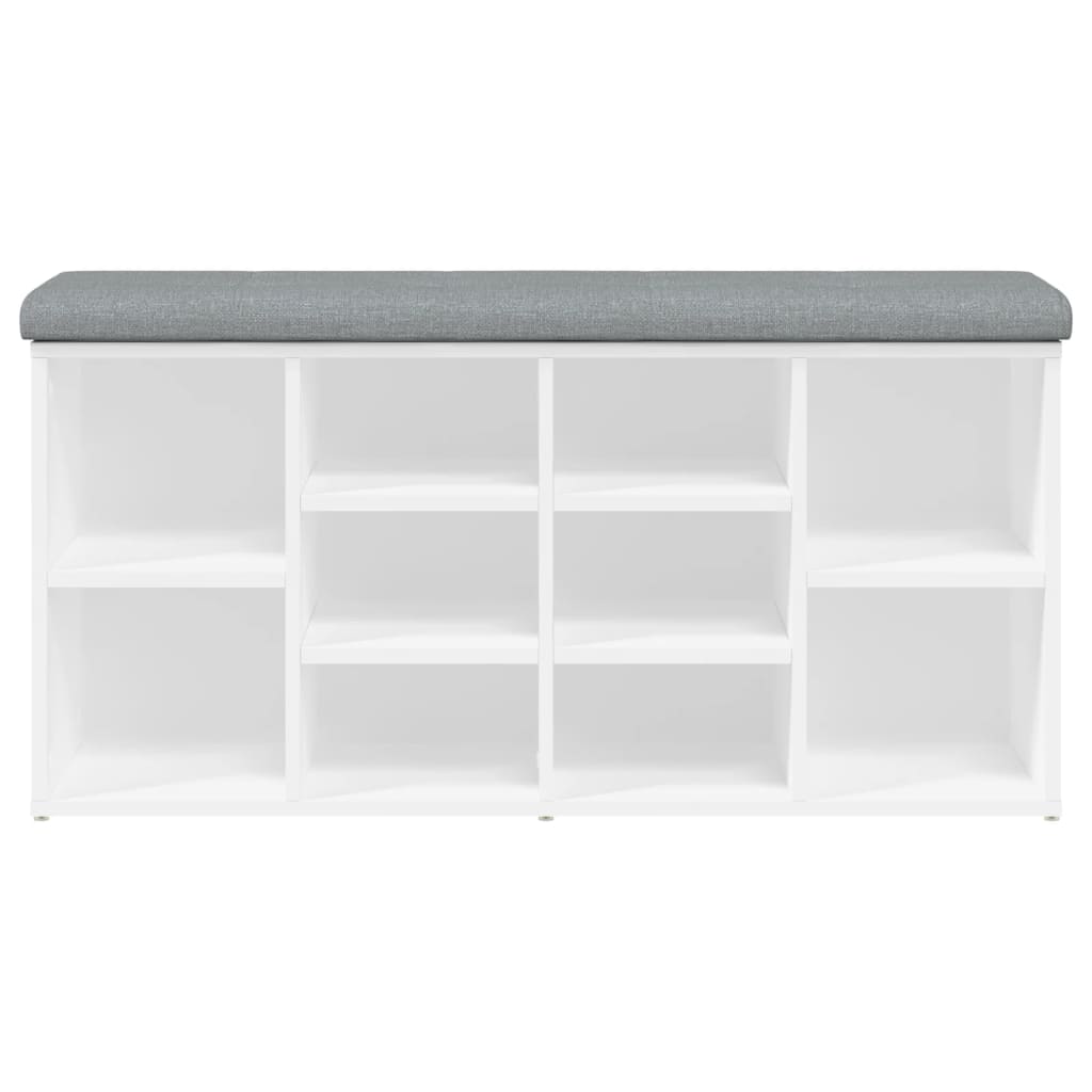 Banco para sapatos branco 102x32x50 cm madeira projetada