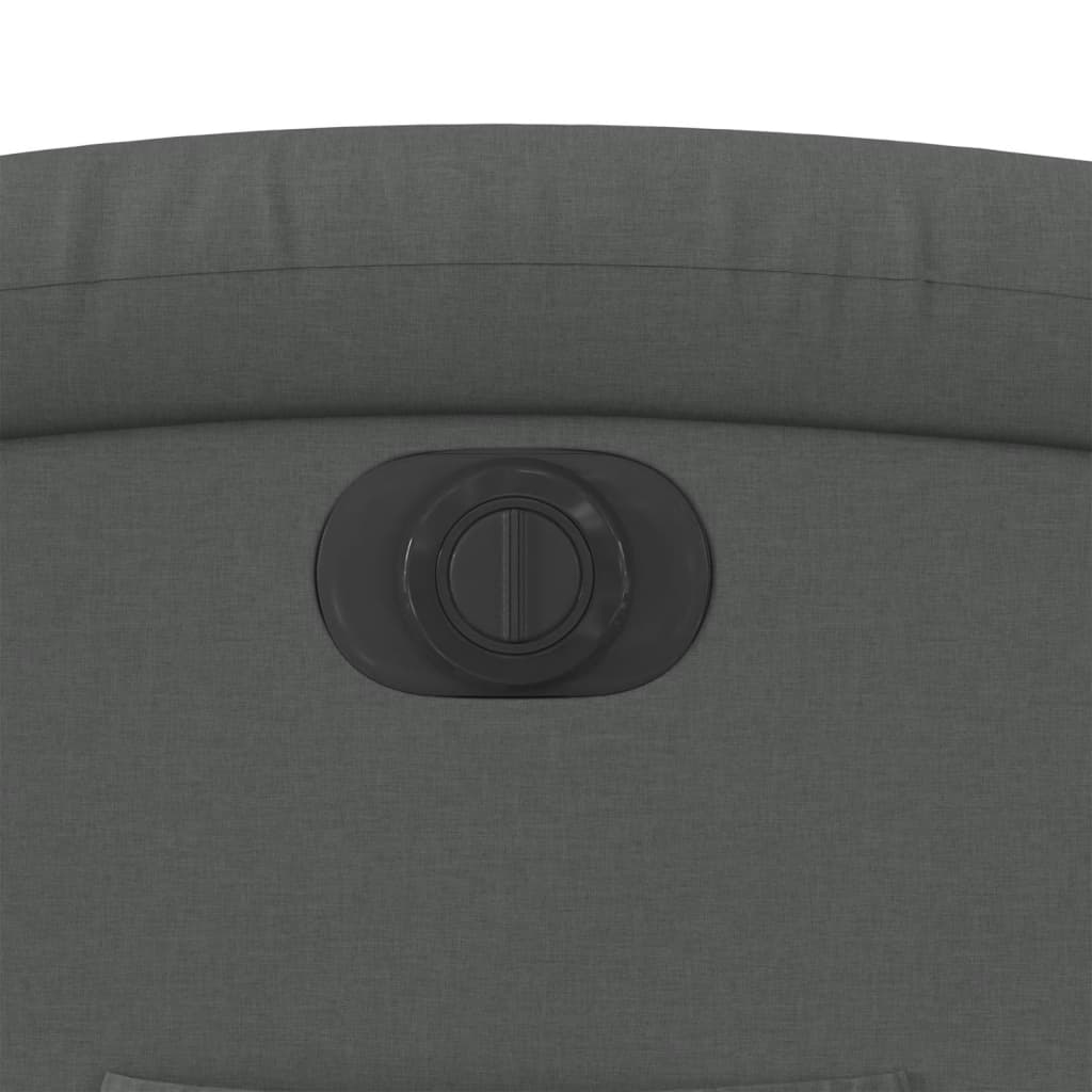 Poltrona reclinável elétrica tecido cinzento-escuro