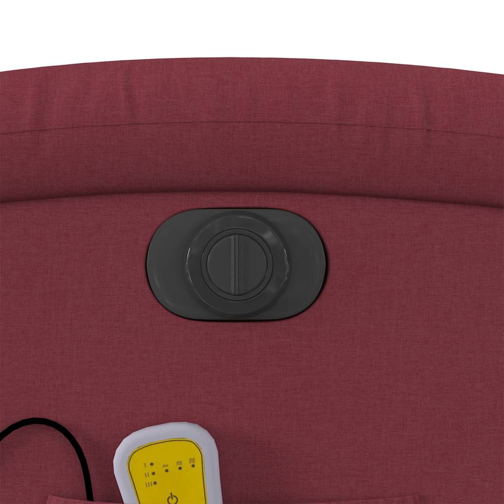 Poltrona reclinável de massagens elétrica tecido vermelho tinto