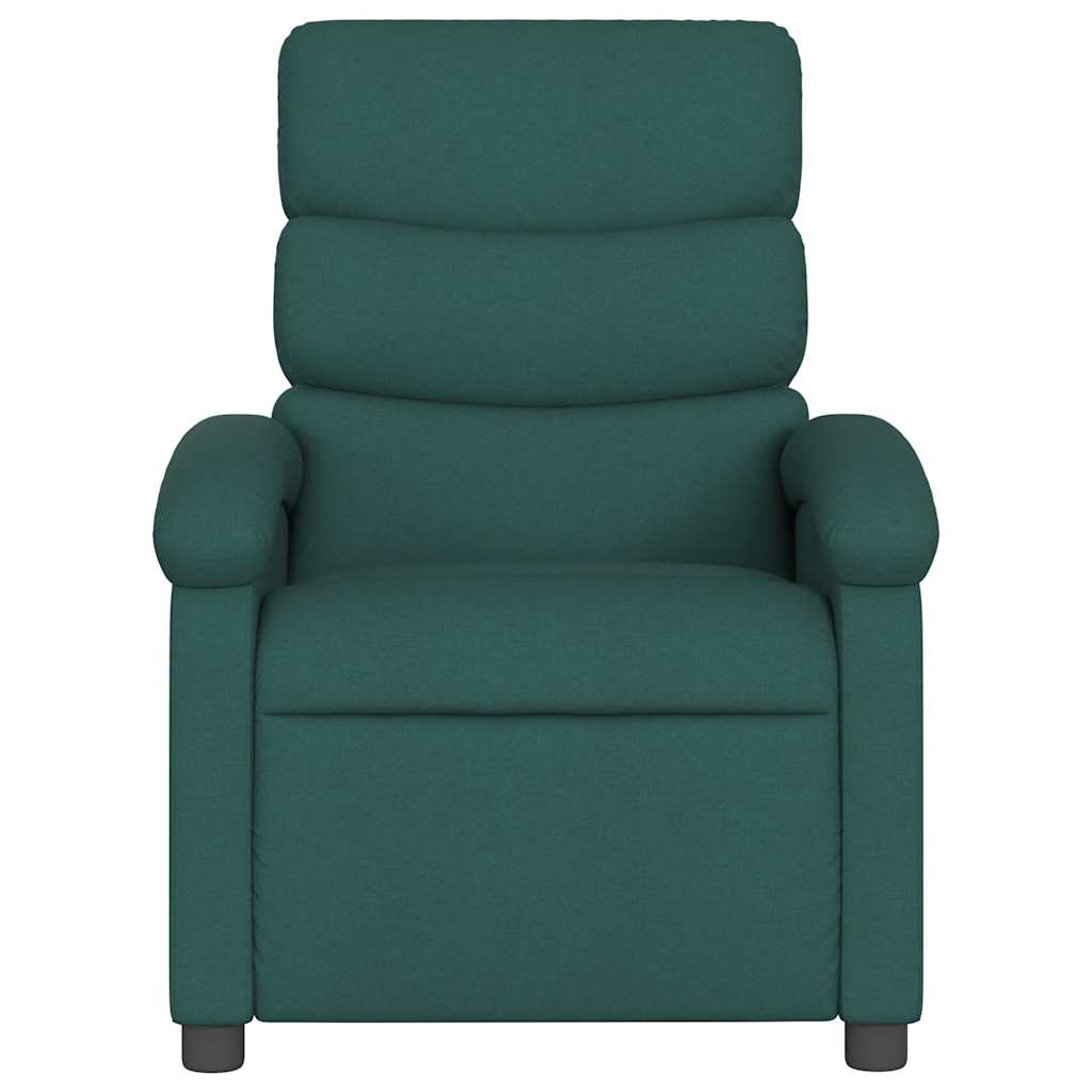 Poltrona reclinável de massagens elétrica tecido verde-escuro