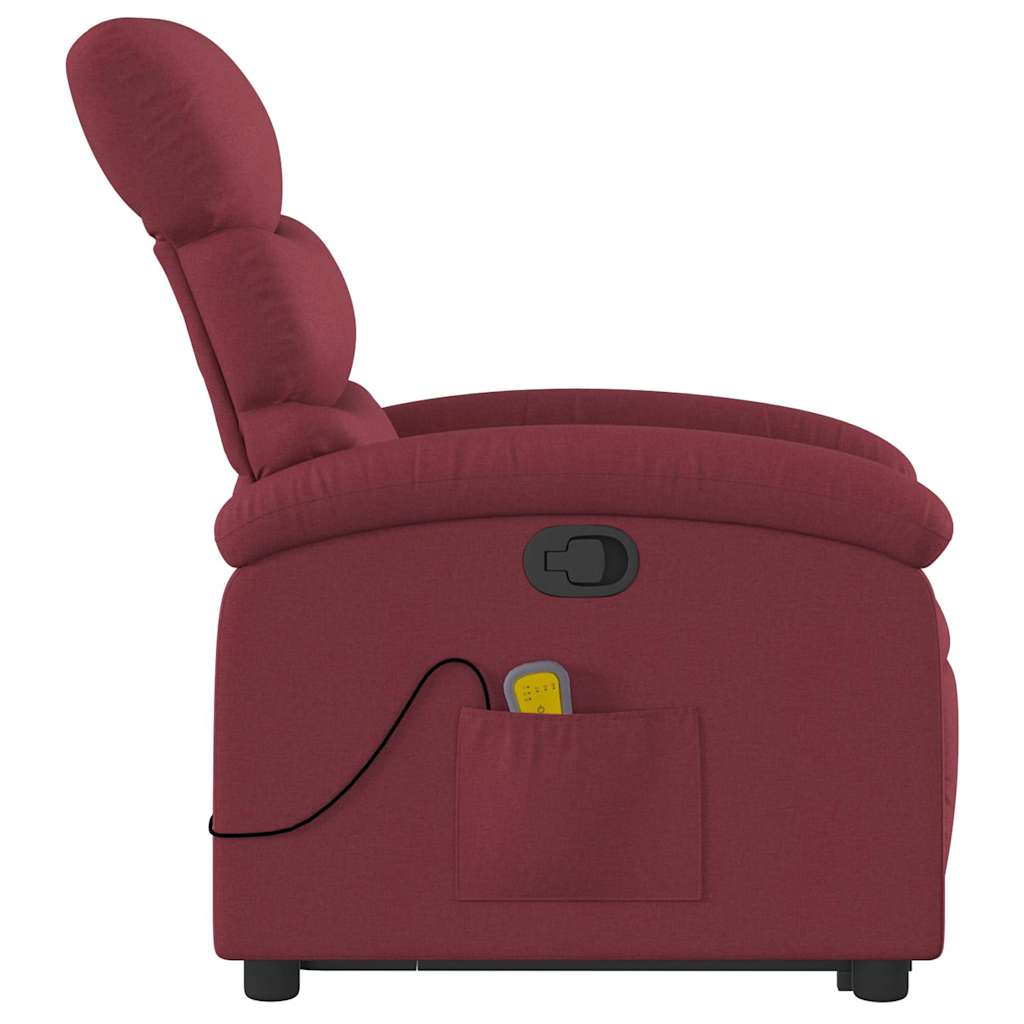 Poltrona de massagens reclin. elevatória tecido vermelho tinto