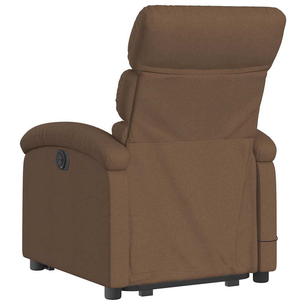 Poltrona reclinável massagens tecido castanho