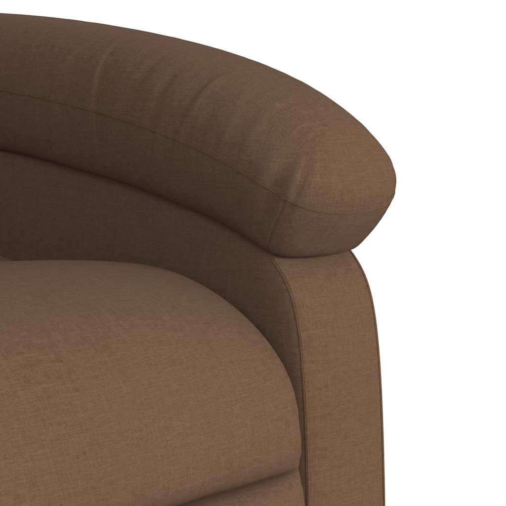 Poltrona reclinável massagens tecido castanho