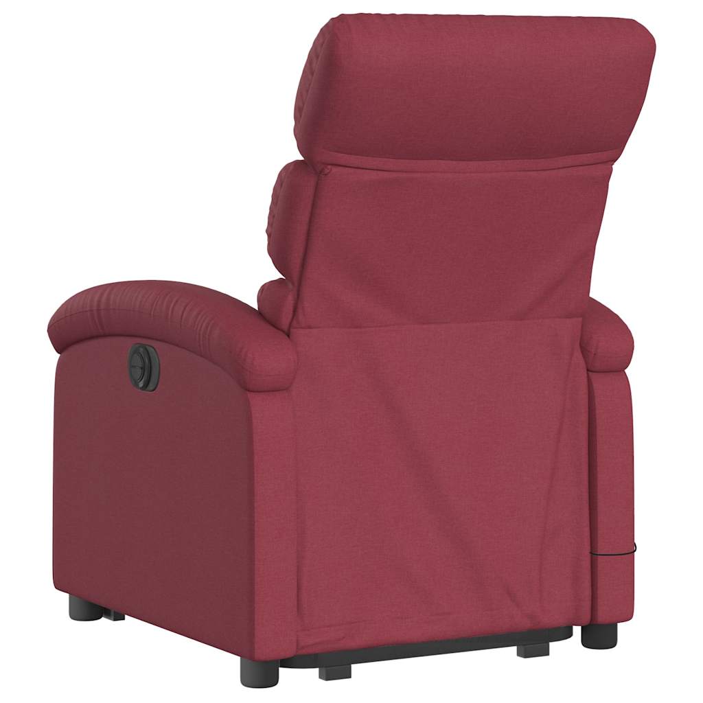 Poltrona elevatória de massagens elétrica tecido vermelho tinto
