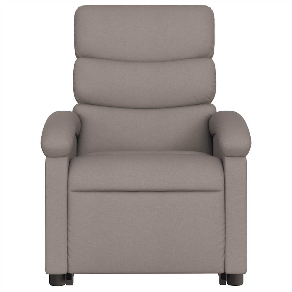 Poltrona elétrica elevatória massagens tecido cinza-acastanhado