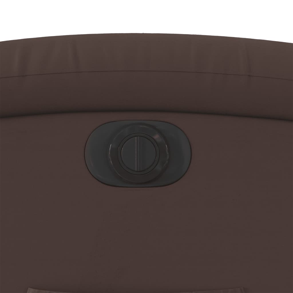 Poltrona reclinável elétrica couro artificial castanho