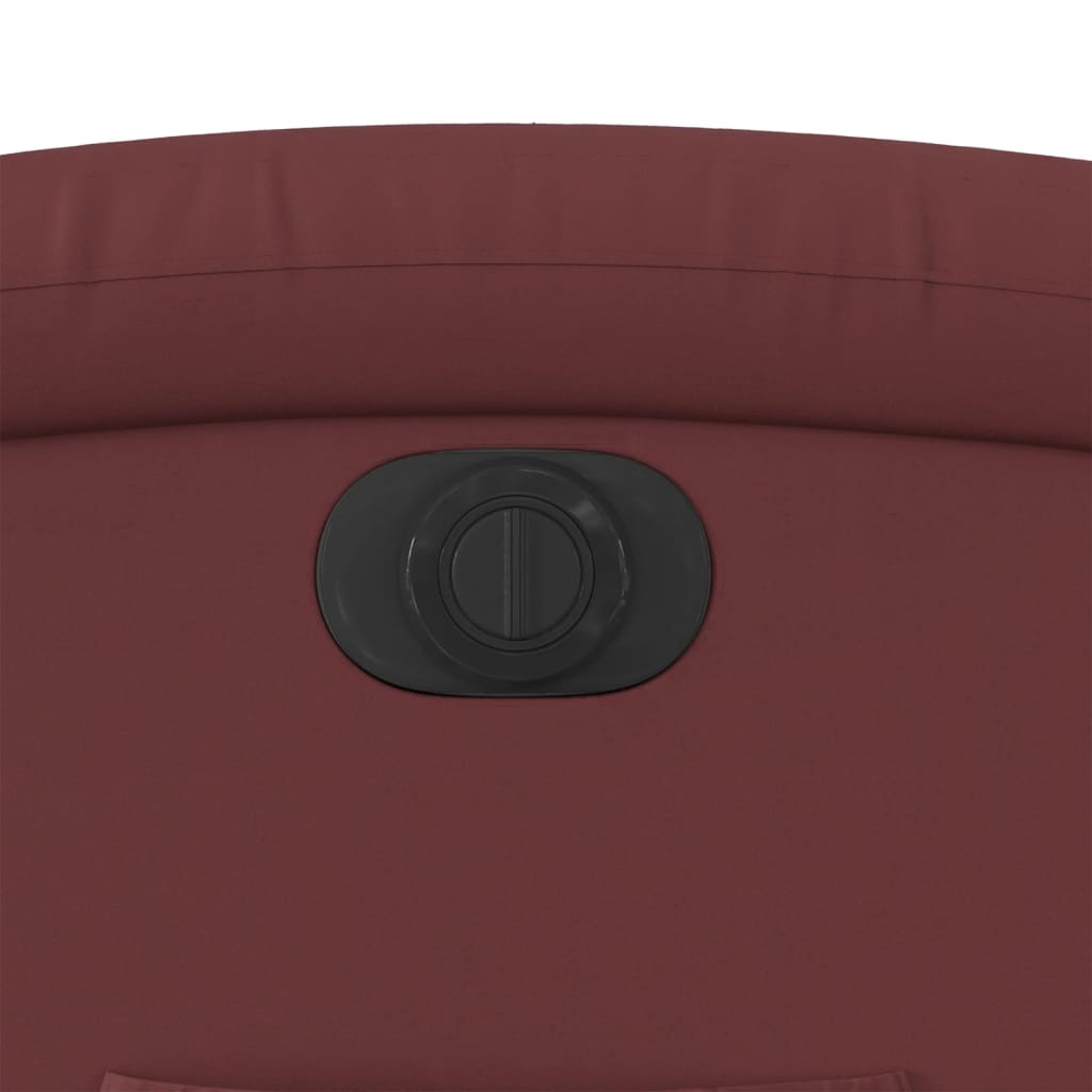 Poltrona reclinável elétrica couro artificial vermelho tinto