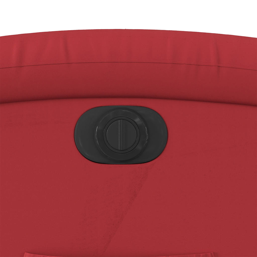Poltrona reclinável elétrica couro artificial vermelho