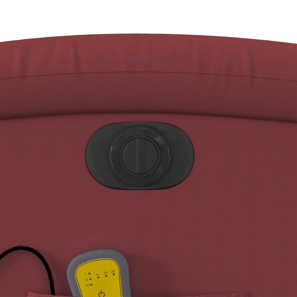 Poltrona massagens reclin. elétrica couro artif. vermelho-tinto