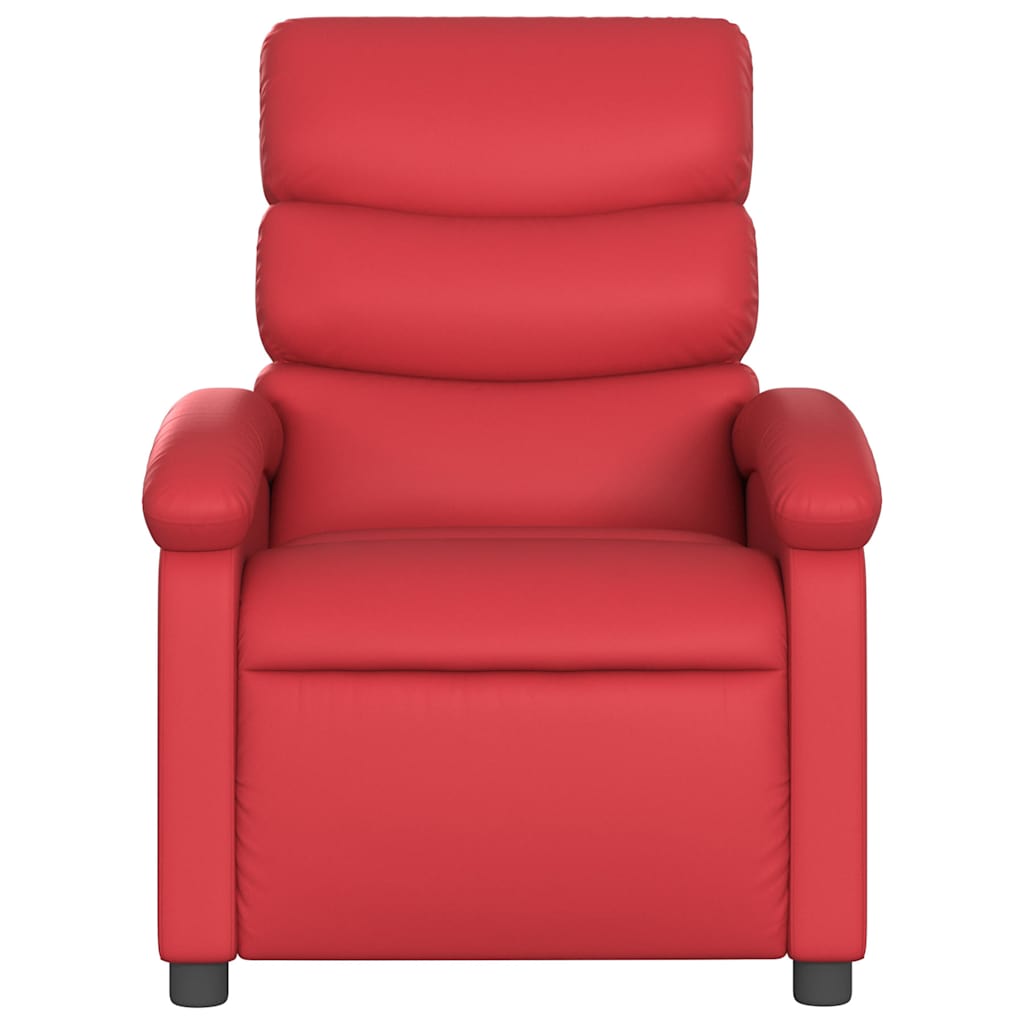 Poltrona massagens reclinável elétrica couro artif. vermelho