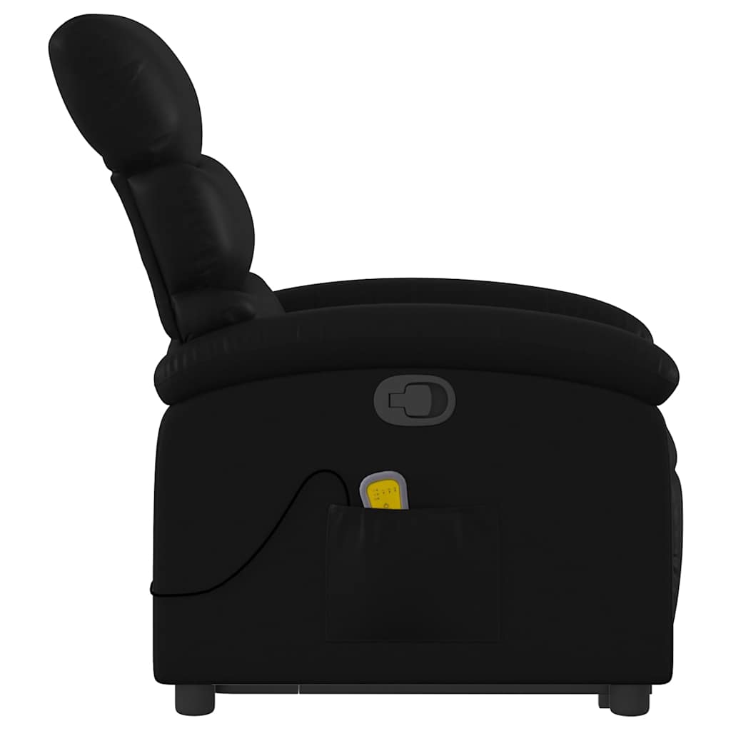 Poltrona massagens reclinável elevatória couro artificial preto