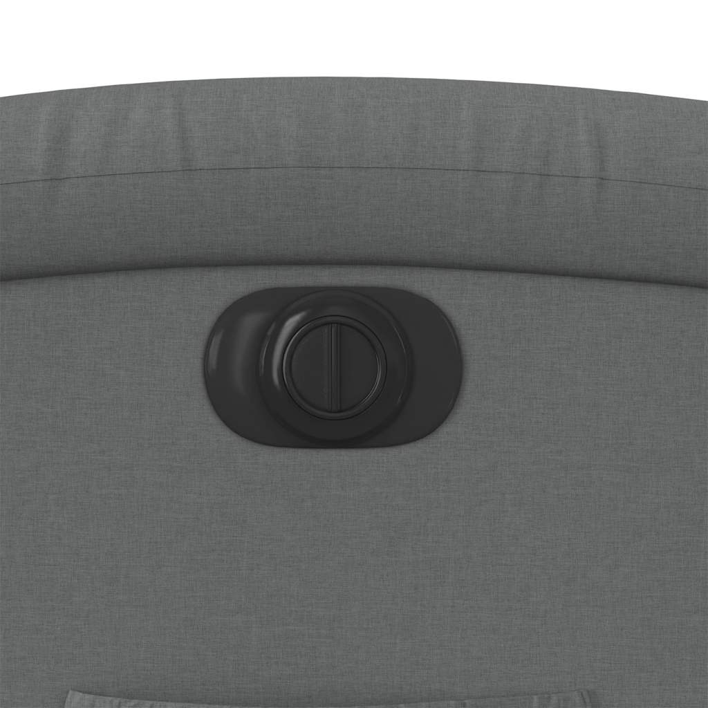 Poltrona reclinável elétrica tecido cinzento-escuro