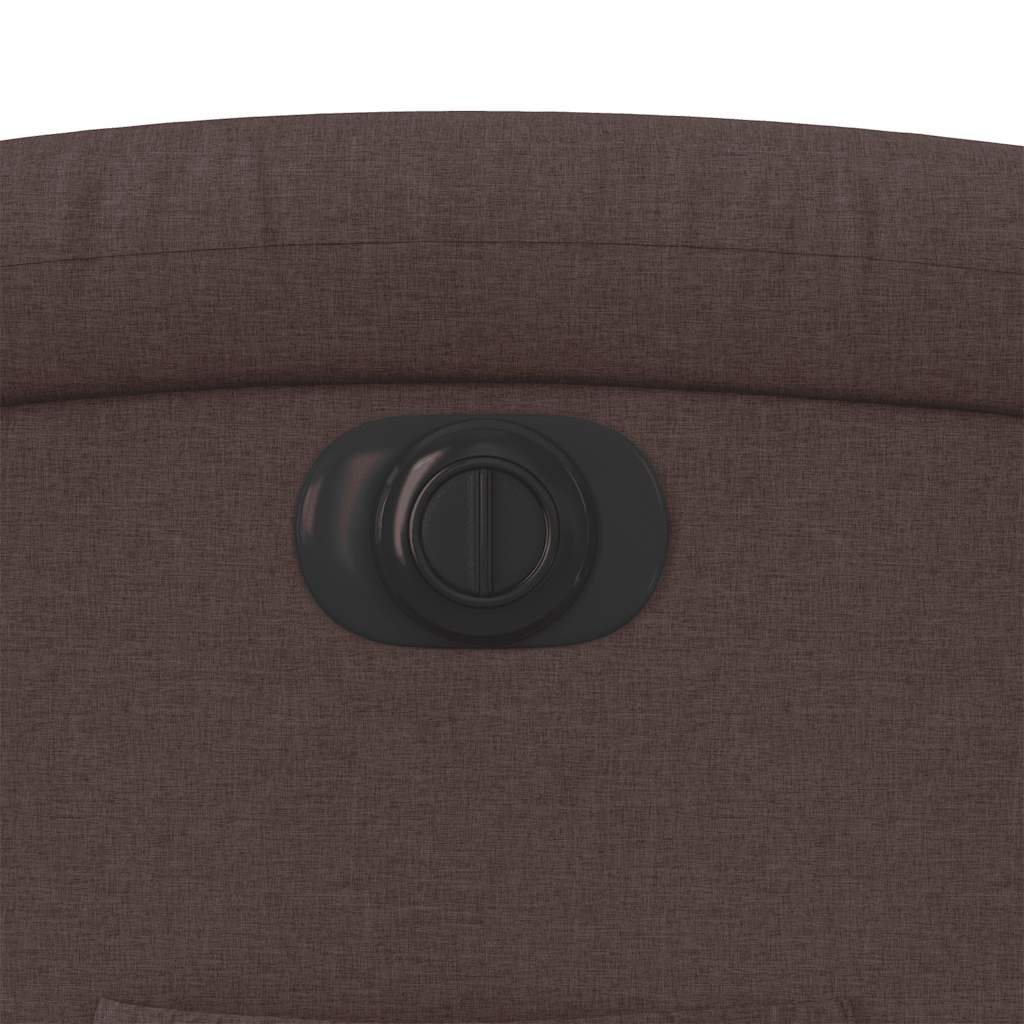 Poltrona elétrica reclinável tecido castanho-escuro