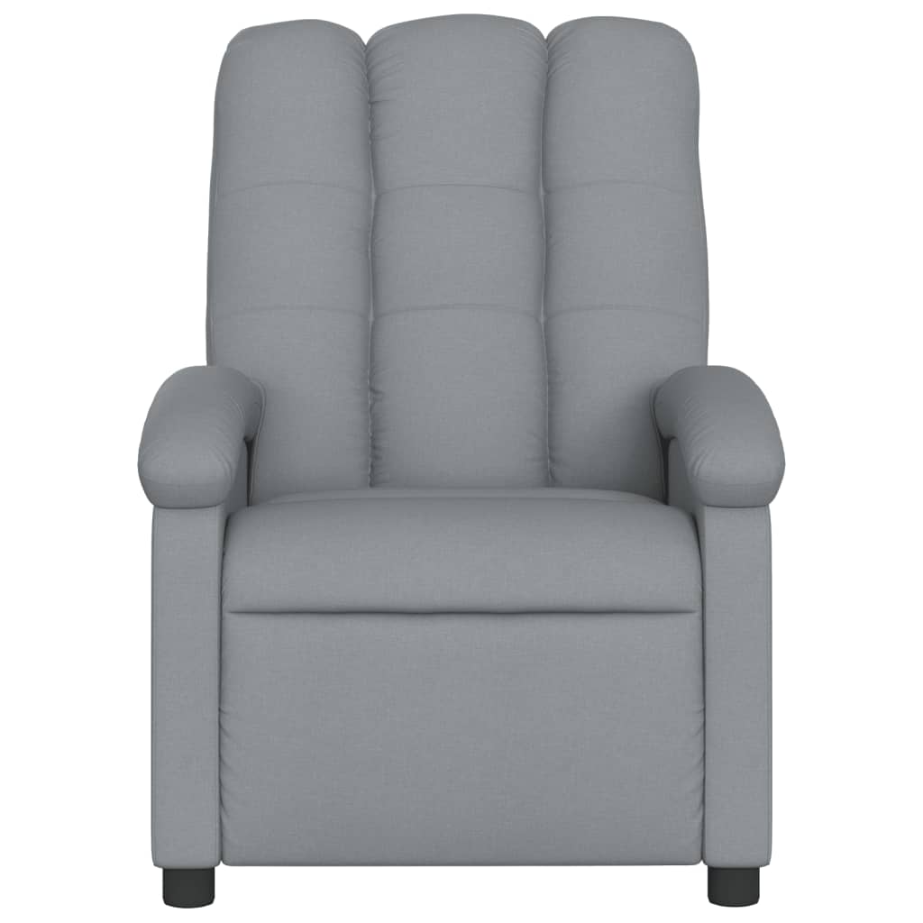 Poltrona de massagens reclinável elétrica tecido cinzento-claro