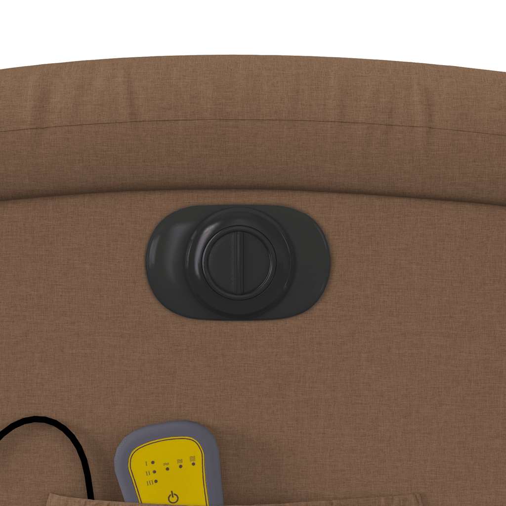 Poltrona de massagens reclinável elétrica tecido castanho