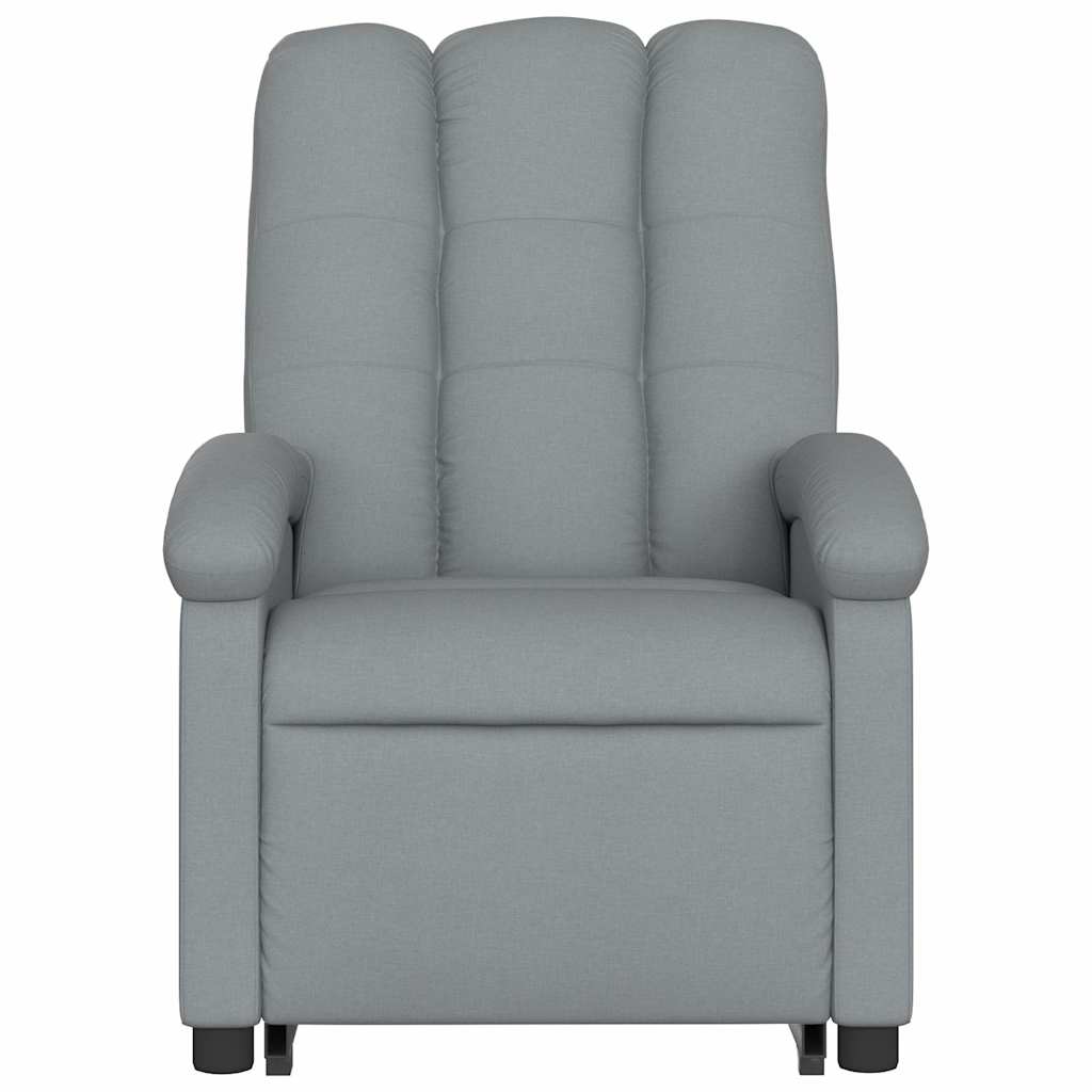Poltrona reclinável massagens tecido cinzento-claro