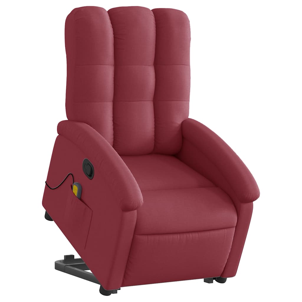 Poltrona de massagens reclin. elevatória tecido vermelho tinto