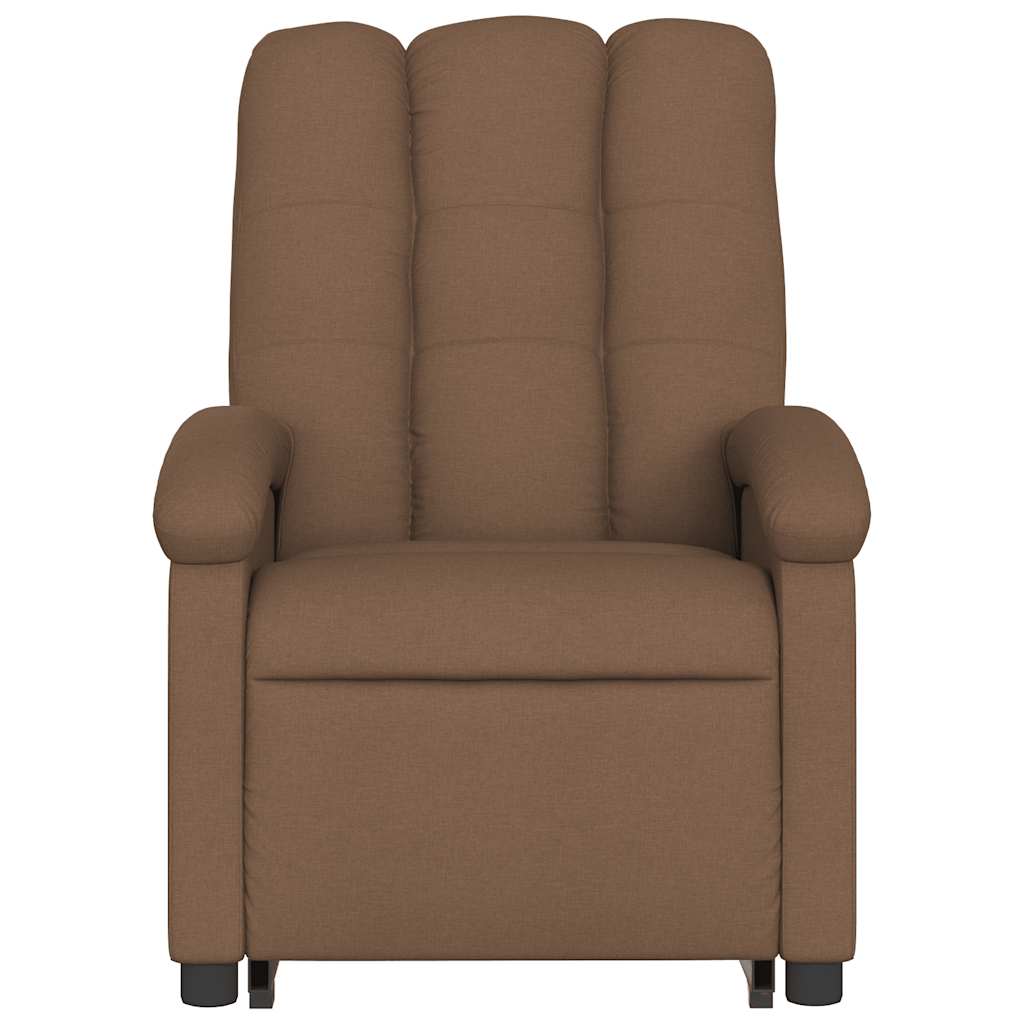 Poltrona reclinável massagens tecido castanho