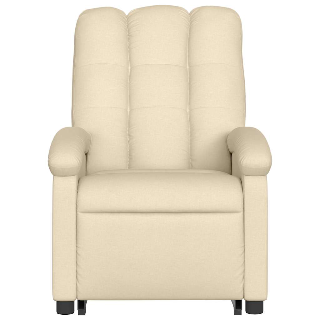 Poltrona elevatória de massagens tecido cor creme