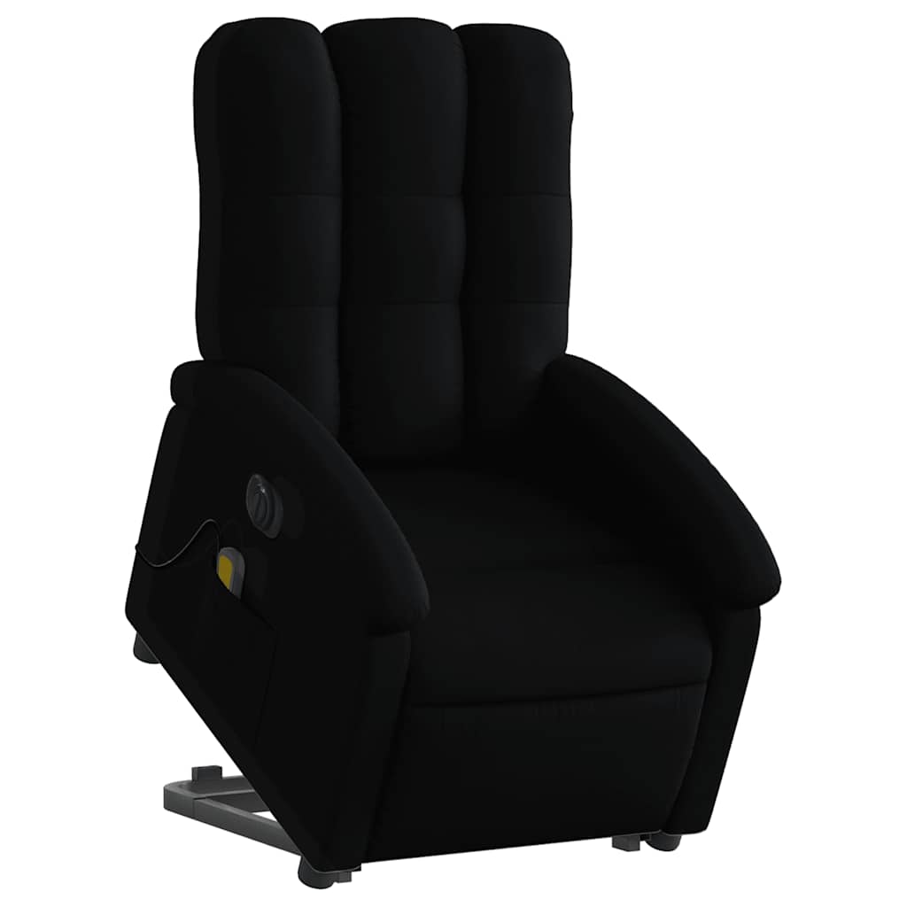 Poltrona elétrica elevatória massagens tecido preto
