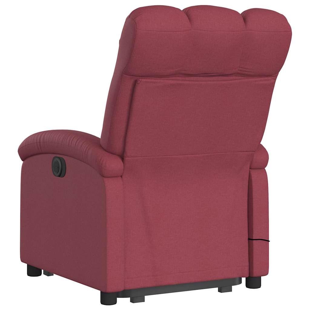 Poltrona elevatória de massagens elétrica tecido vermelho tinto