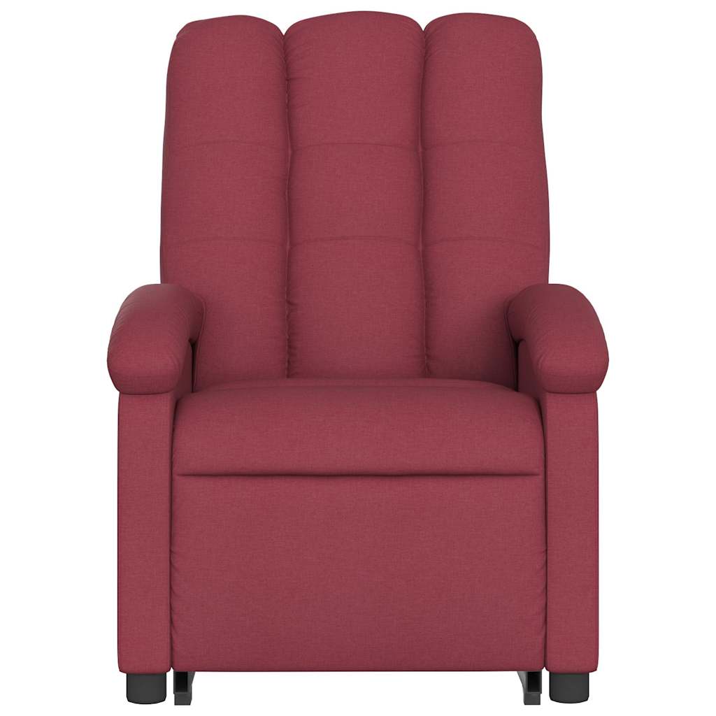 Poltrona elevatória de massagens elétrica tecido vermelho tinto