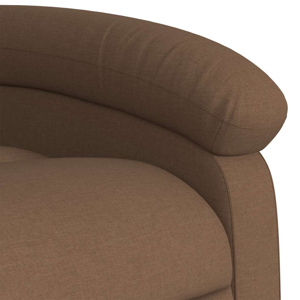 Poltrona elétrica elevatória massagens tecido castanho