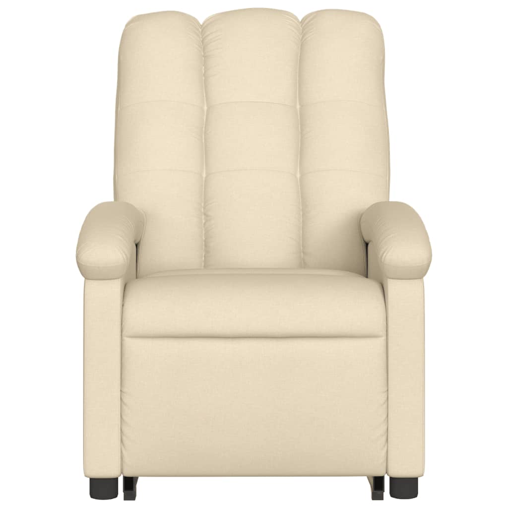Poltrona elétrica elevatória massagens tecido creme