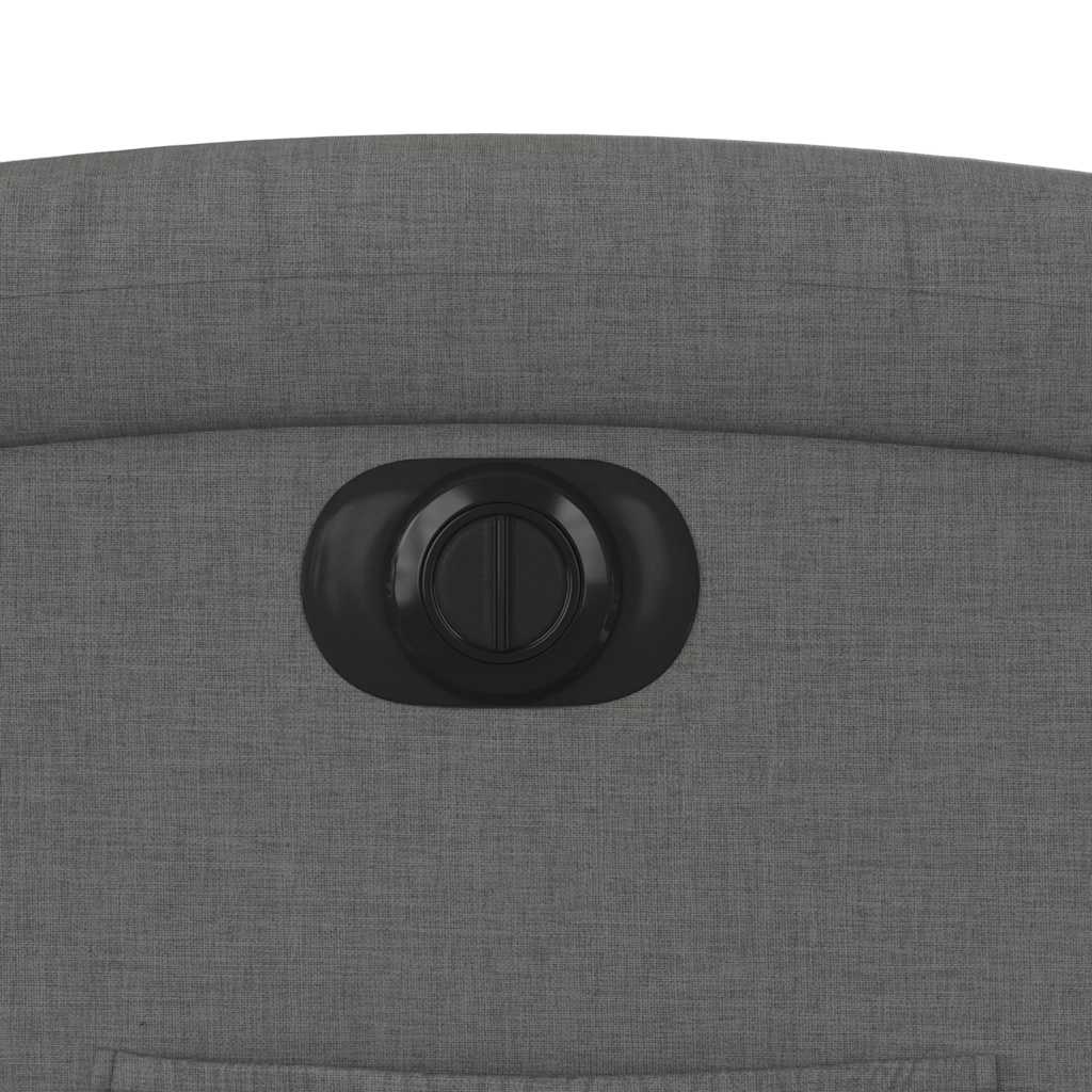 Poltrona reclinável elétrica tecido cinzento-escuro