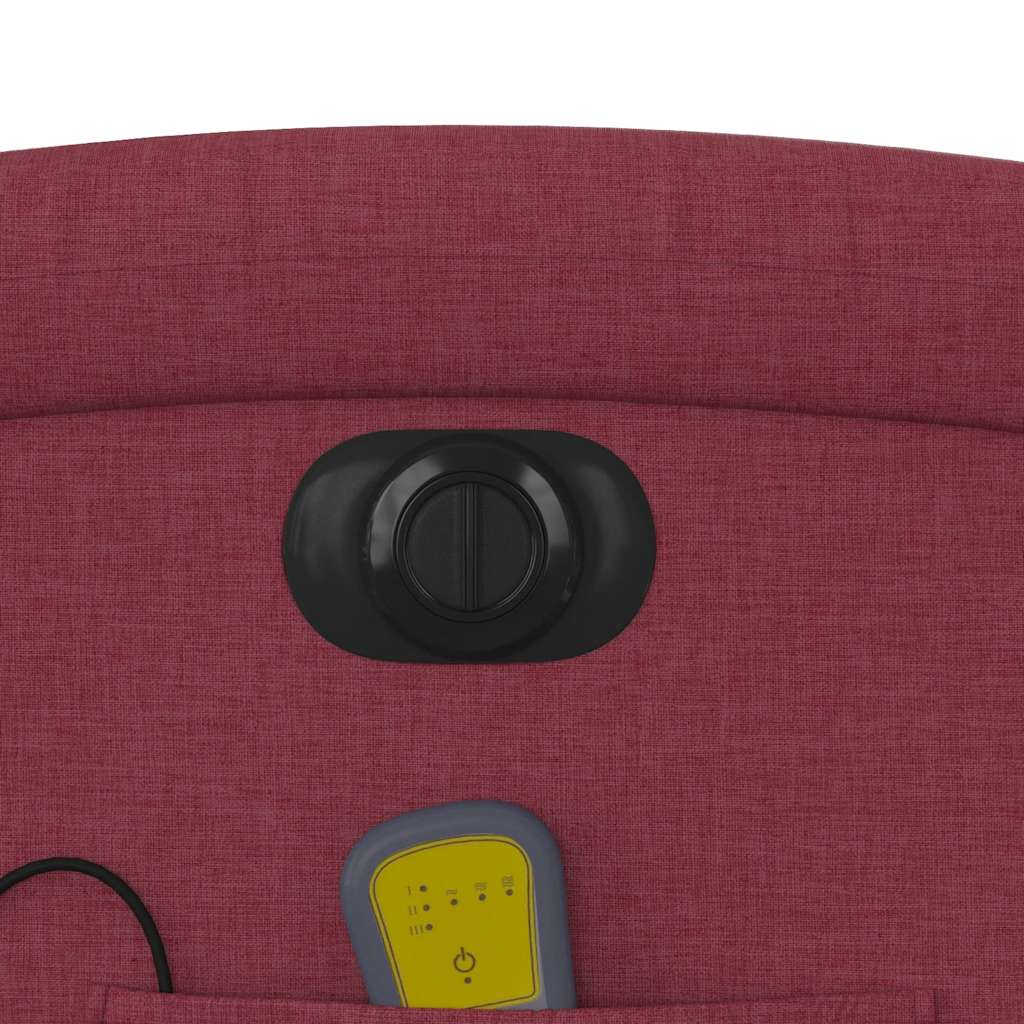 Poltrona reclinável de massagens elétrica tecido vermelho tinto