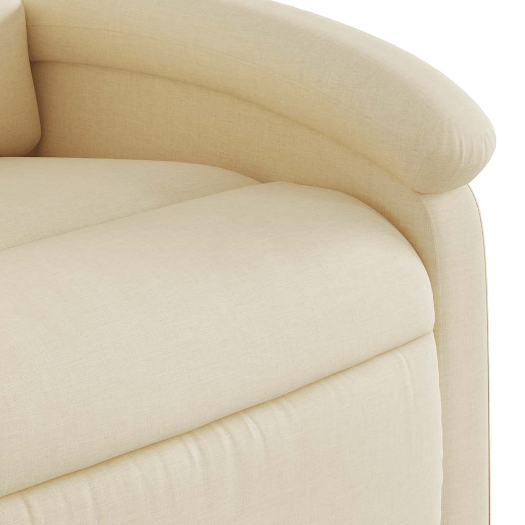Poltrona elétrica elevatória massagens tecido creme