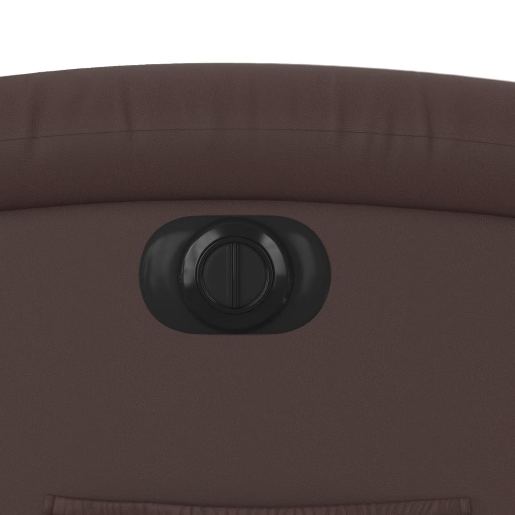 Poltrona reclinável elétrica couro artificial castanho