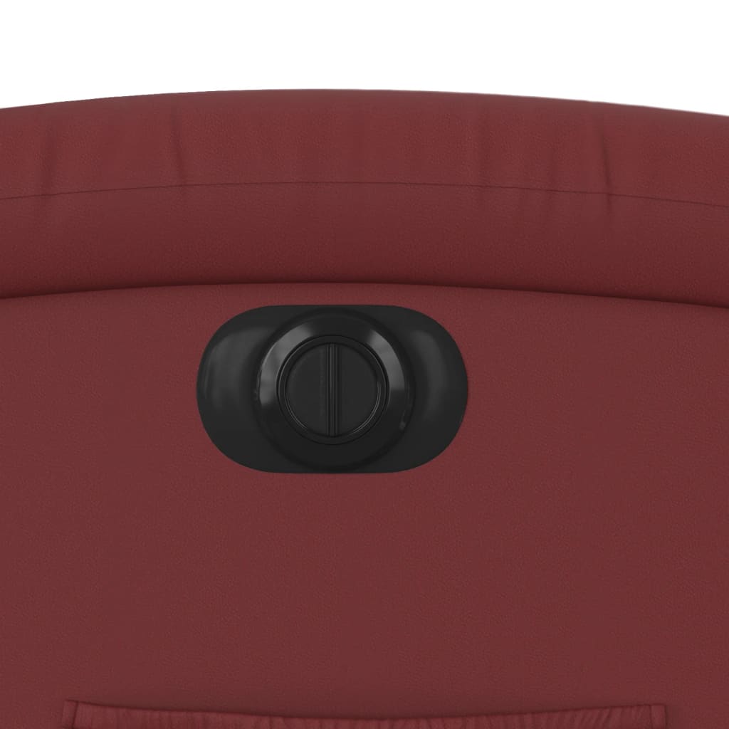 Poltrona reclinável elétrica couro artificial vermelho tinto