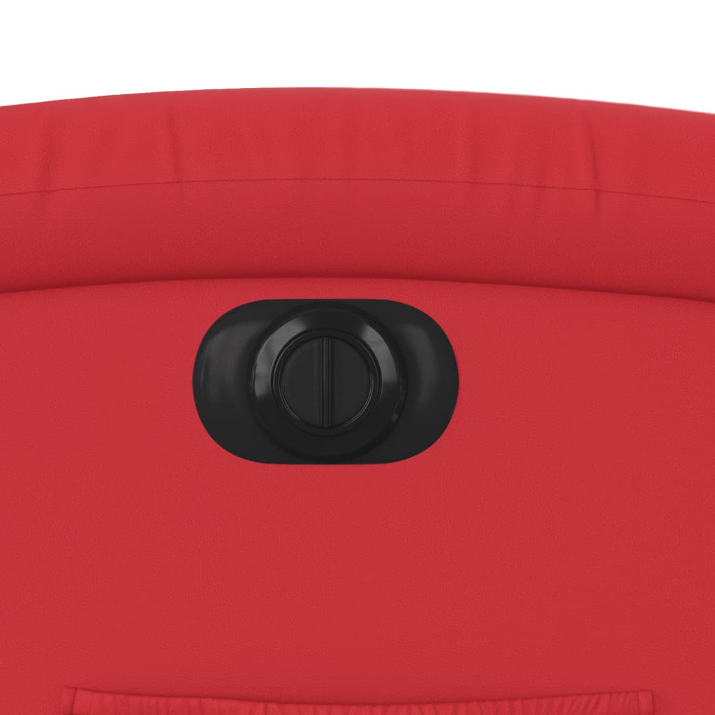 Poltrona reclinável elétrica couro artificial vermelho