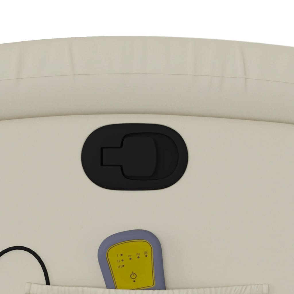 Poltrona reclinável de massagens couro artificial cor creme