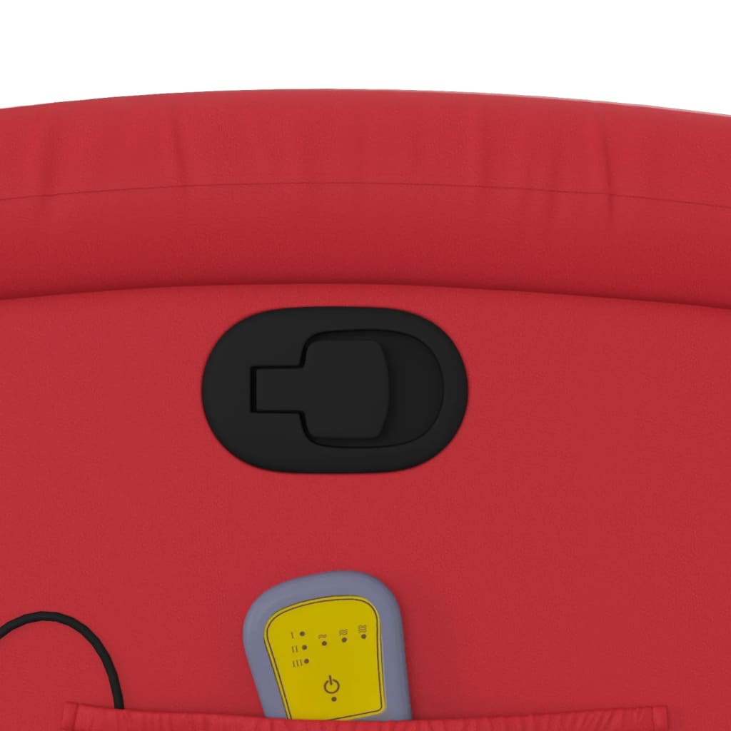 Poltrona massagens reclinável elevatória couro artif. vermelho