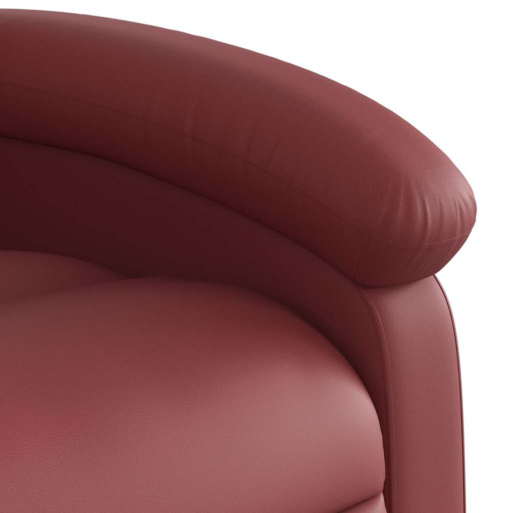 Poltrona reclin. elevatória elétrica couro artif vermelho-tinto