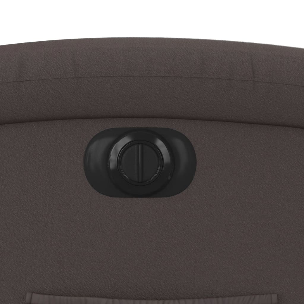 Poltrona reclinável elétrica couro genuíno castanho-escuro