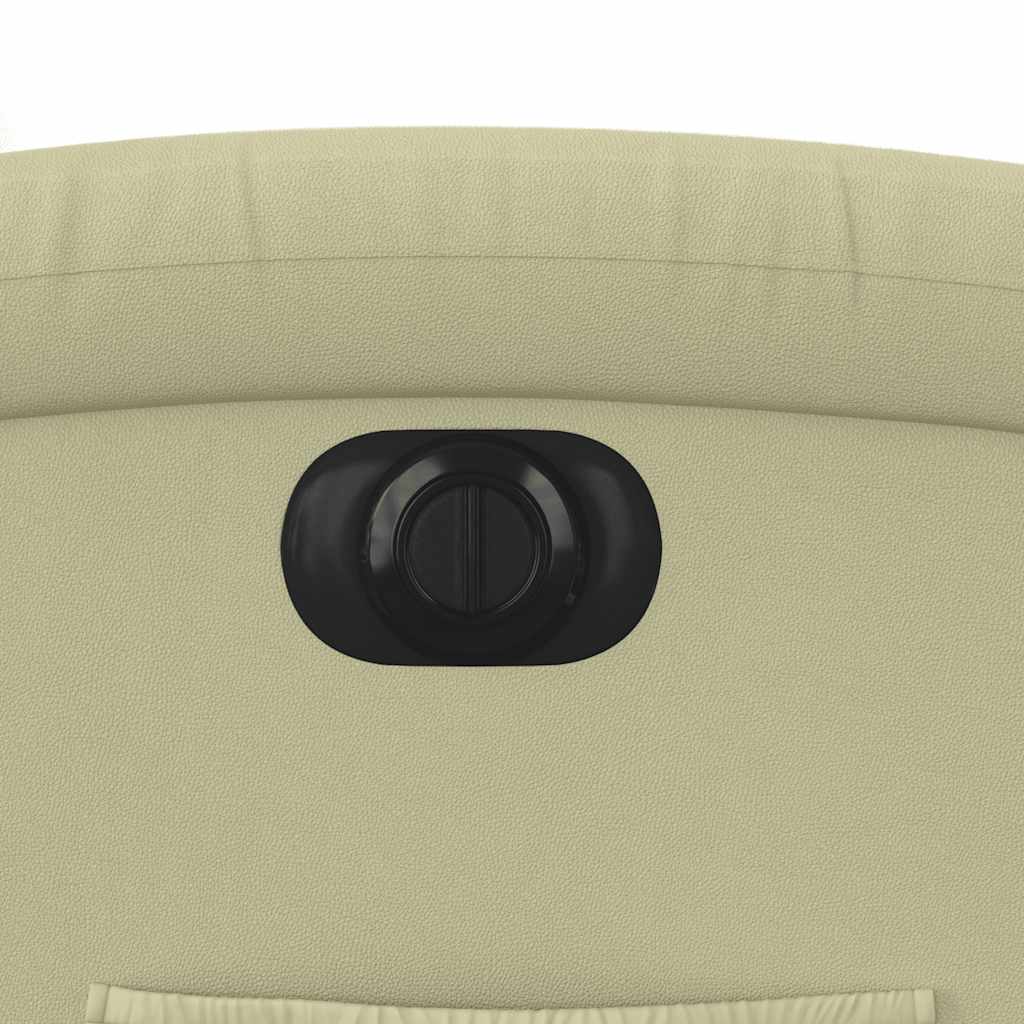 Poltrona reclinável elétrica couro genuíno cor creme