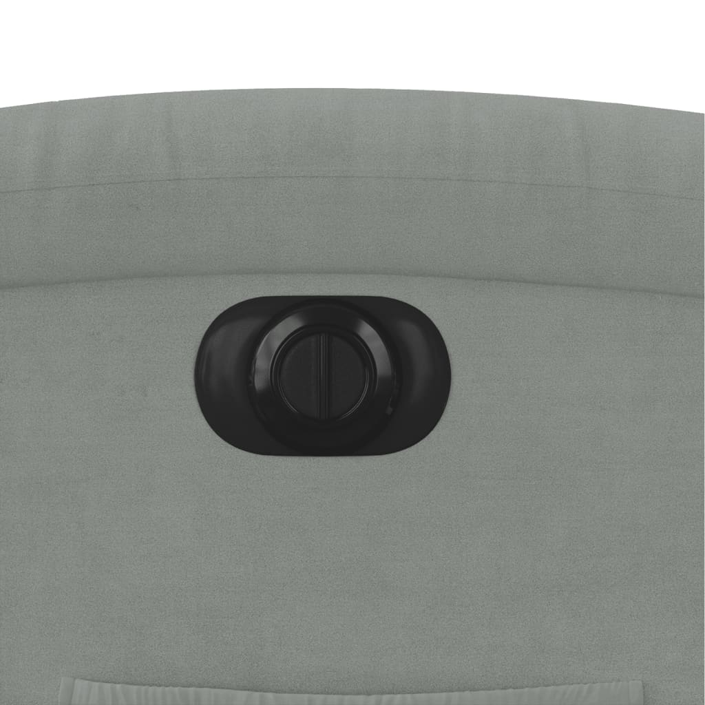 Poltrona reclinável elétrica veludo cinzento-claro